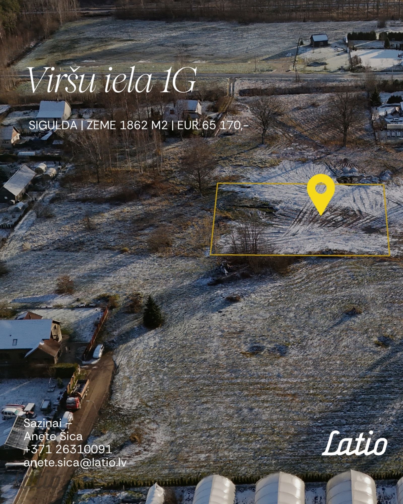 Объявление. PĀRDOD ZEMESGABALU SIGULDĀ
Viršu iela 1G
Platība: 1862 m
Cena: 65 170 EUR
Pārdošanā plašs Цена: 65170 EUR Foto #2